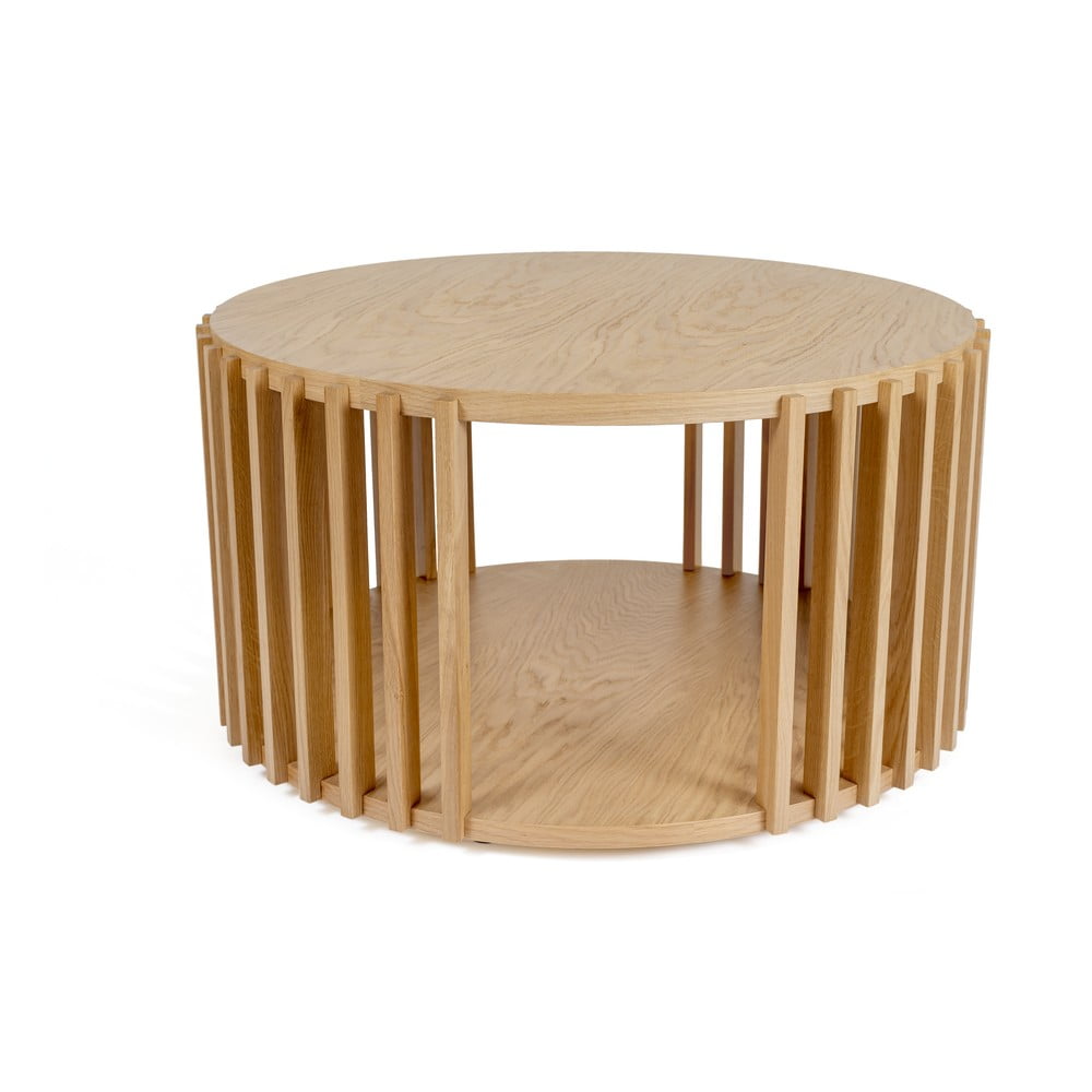 Konferenční stolek z dubového dřeva Woodman Drum, ø 83 cm