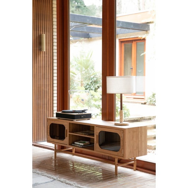 Bambusový TV stolek v přírodní barvě 150x55x40 cm Caroun – Dutchbone-image-1