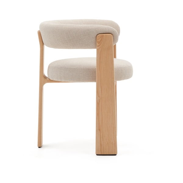 Béžové/v přírodní barvě jídelní křeslo s područkami z jasanového dřeva Granite – Kave Home-image-4