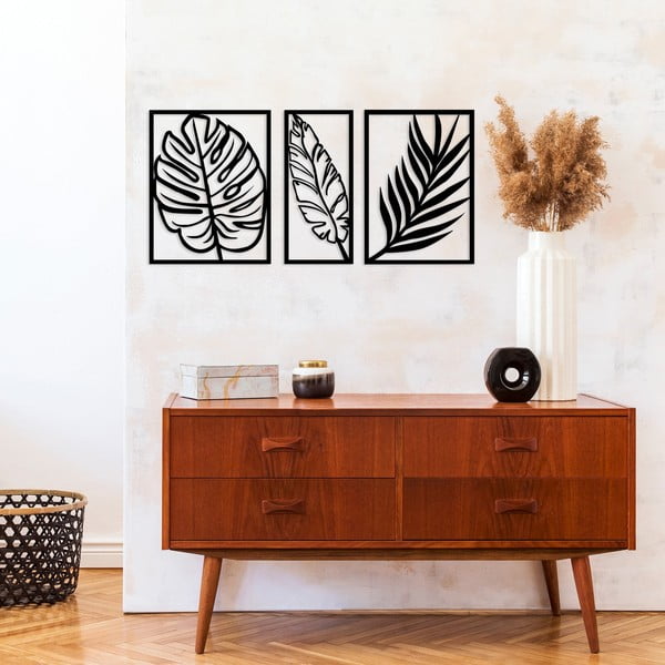 Kovová nástěnná dekorace 80x38 cm Leaf – Wallity-image-3