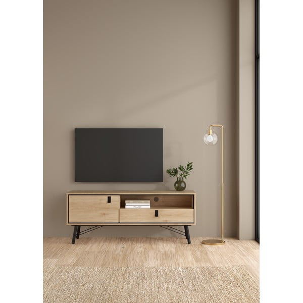 TV stolek v dekoru dubu v přírodní barvě 150x60x40 cm Ry – Tvilum-image-1