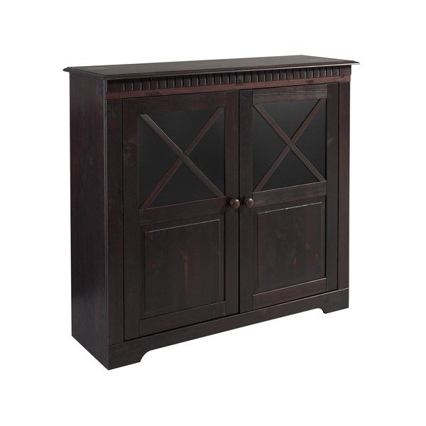 Tmavě hnědá vitrína z borovicového dřeva 95x35 cm Lisa – Støraa-image-3