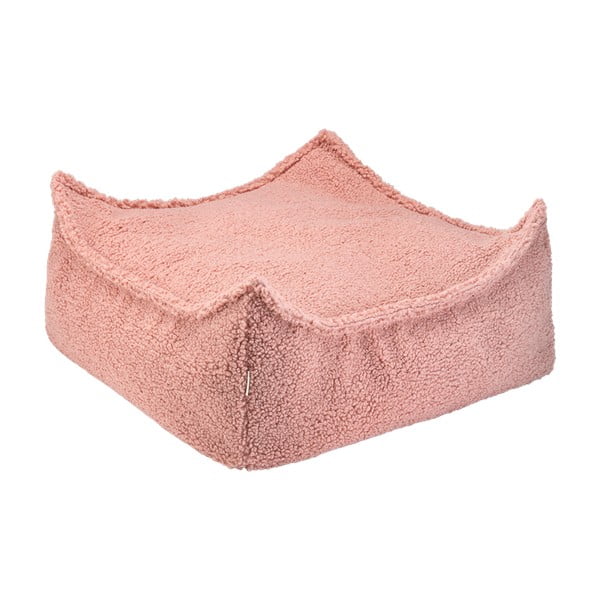 Růžový dětský sedací vak z textilie bouclé Square – Wigiwama
