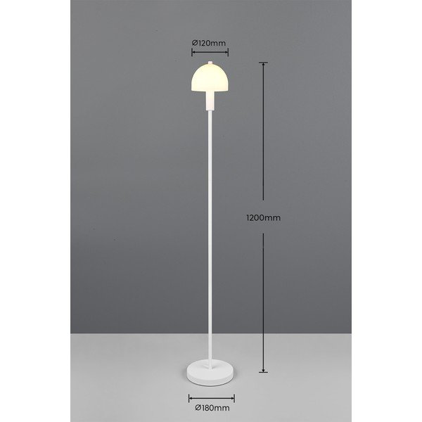 Bílá stojací lampa se skleněným stínidlem (výška 120 cm) Glenn – Reality-image-3