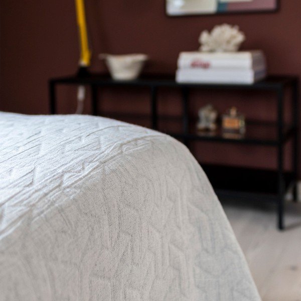 Bílý přehoz z recyklované bavlny na dvoulůžko 250x250 cm Trio – Mette Ditmer Denmark-image-1