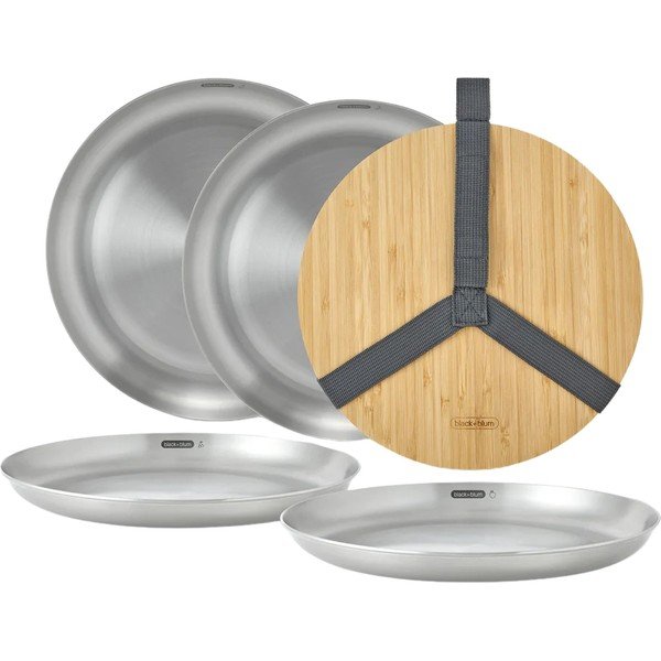 Nerezové talíře v sadě 4 ks ve stříbrné barvě ø 25,5 cm – Black + Blum