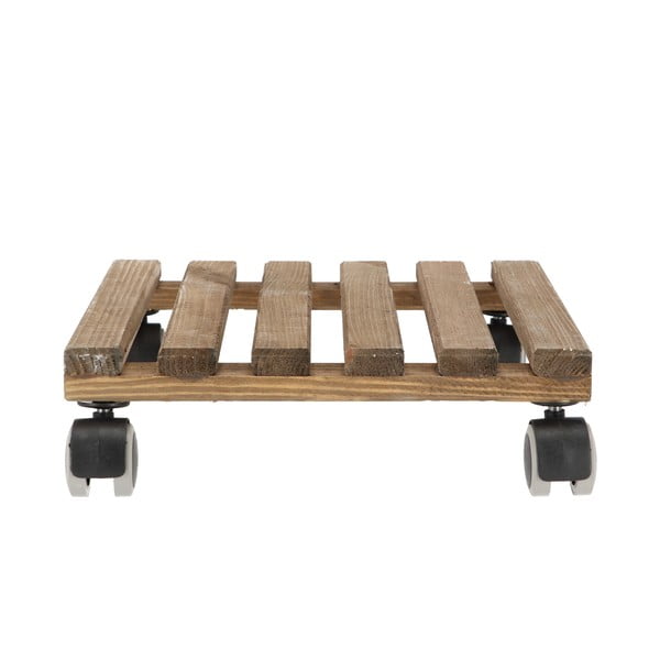 Hnědá dřevěná pojízdná podložka pod květináč Esschert Design, 29 x 29 cm-image-2