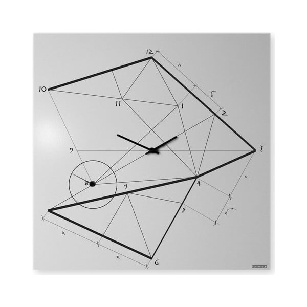 Nástěnné hodiny dESIGNoBJECT.it Time Lin, 50 x 50 cm 