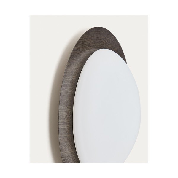 Tmavě hnědé kovové LED nástěnné svítidlo ø 40 cm Novae – Kave Home-image-3