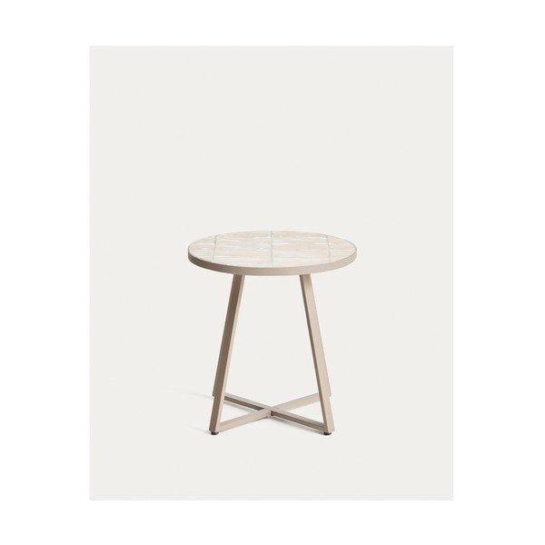 Kulatý zahradní stolek s keramickou deskou ø 45 cm Tella – Kave Home-image-2