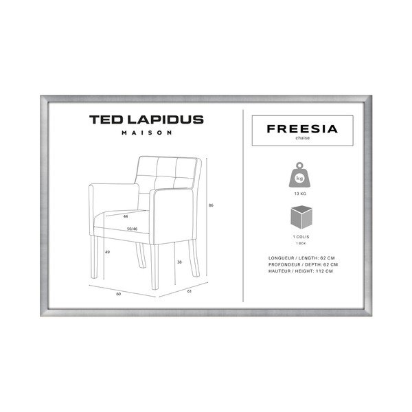 Modrá židle s černými nohami z bukového dřeva Ted Lapidus Maison Freesia-image-2