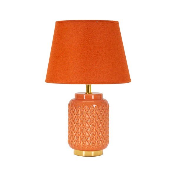 Oranžová keramická stolní lampa s textilním stínidlem (výška 44 cm) – Mauro Ferretti