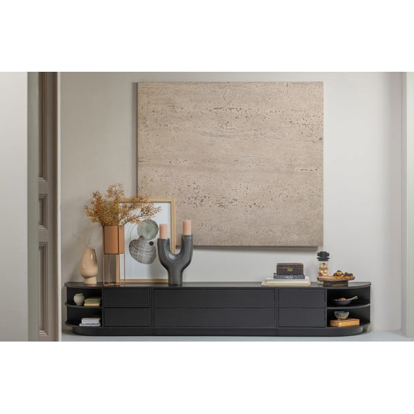 Černý modulární TV stolek z borovicového dřeva 231x40 cm Finca – WOOOD-image-4