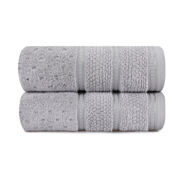 Sada 2 šedých bavlněných ručníků Foutastic Arella, 50 x 90 cm