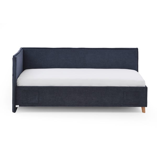 Tmavě modrá čalouněná rohová dětská postel bez roštu 90x200 cm Fun – Meise Möbel-image-4