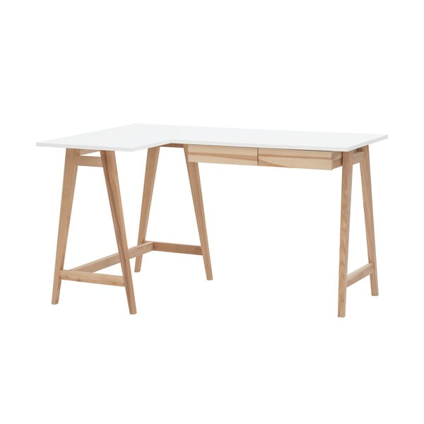 Pracovní stůl s bílou deskou 85x135 cm Luka – Ragaba