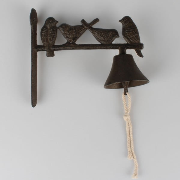 Litinový nástěnný zvonek s ptáčky Dakls Rustico