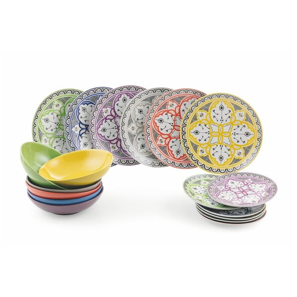 18dílná sada talířů z porcelánu a kameniny VDE Tivoli 1996 Marocco-image-1
