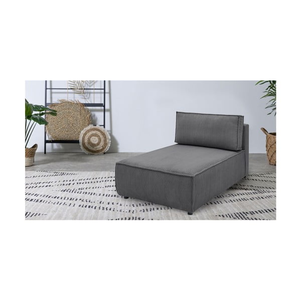 Tmavě šedý variabilní manšestrový modul pohovky Nihad modular – Bobochic Paris-image-1