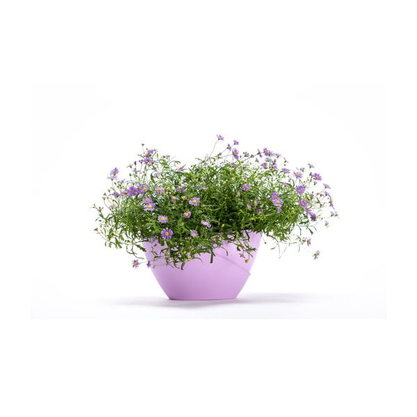 Pastelově fialový samozavlažovací květináč Plastia Doppio-image-2