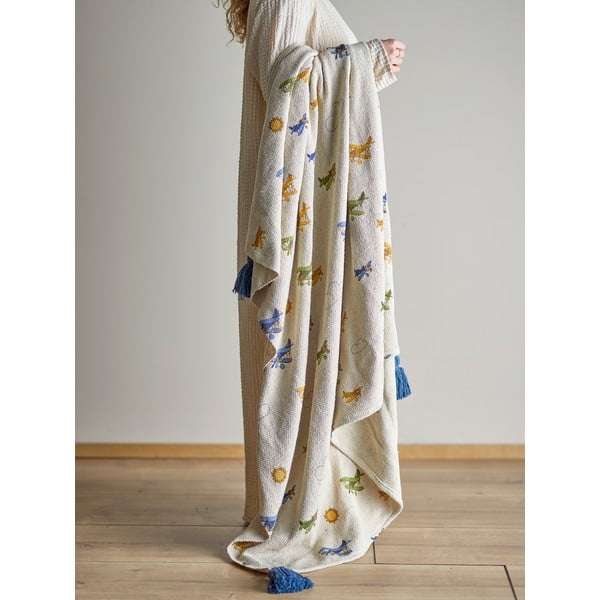 Krémová dětská deka 130x160 cm Plane – Bloomingville Mini-image-1