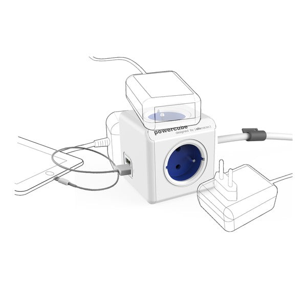 Rozbočovací zásuvka PowerCube Extended USB – Cubenest-image-2