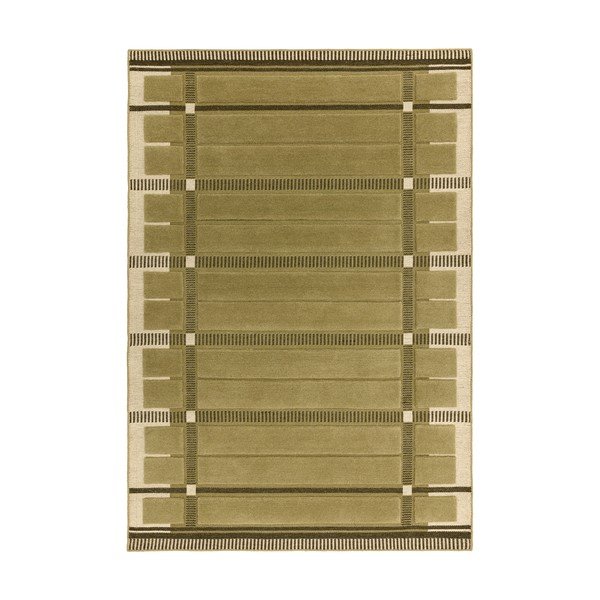 Zelený/béžový ručně tkaný vlněný koberec 120x170 cm – Asiatic Carpets
