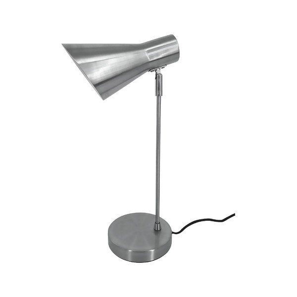 Šedá stolní lampa z broušeného kovu Leitmotiv Beaufort