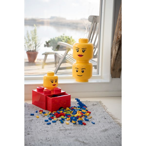 Žlutý úložný box ve tvaru hlavy LEGO® Silly, ⌀ 16,3 cm-image-4