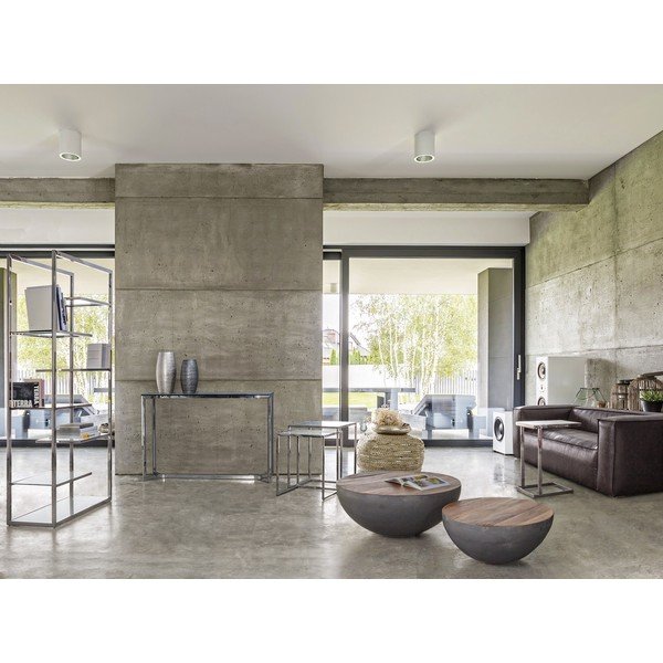 Šedý/v přírodní barvě kovový kulatý konferenční stolek ø 90 cm Lancaster – Bizzotto-image-1