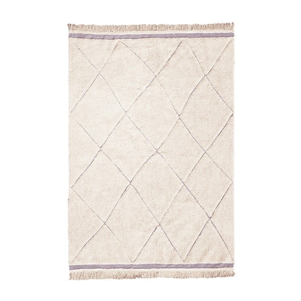 Krémový pratelný ručně tkaný bavlněný koberec 140x200 cm Bereber – Lorena Canals