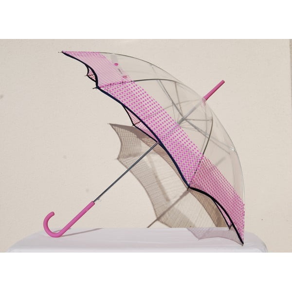 Transparentní deštník Vichy, růžový