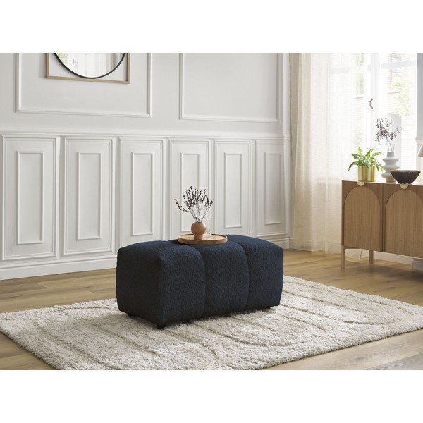 Modrá podnožka z textilie bouclé Roxelane – Bobochic Paris-image-4