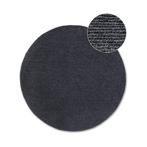 Tmavě šedý ručně tkaný vlněný kulatý koberec ø 160 cm Francois – Villeroy&Boch