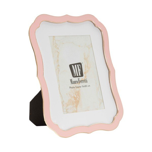 Světle růžový kovový/skleněný stojací rámeček 17x22 cm Margot – Mauro Ferretti