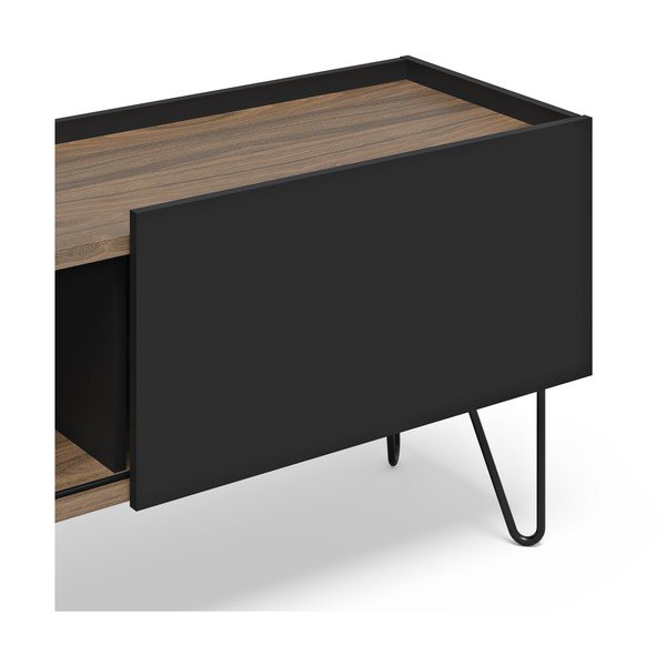 Hnědo-černý TV stolek v dekoru ořechu 140x59 cm Nina – TemaHome-image-4