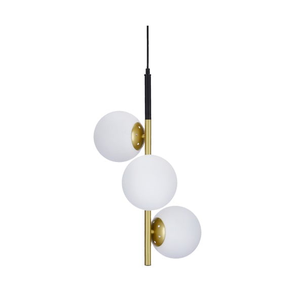 Závěsné svítidlo ve zlaté barvě se skleněným stínidlem 32.5x32.5 cm Duo – Candellux Lighting
