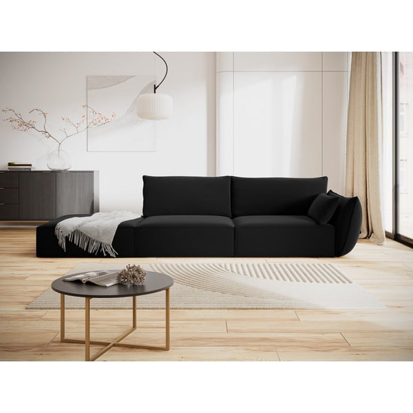 Černá sametová pohovka pravý roh 264 cm Vanda – Mazzini Sofas-image-1