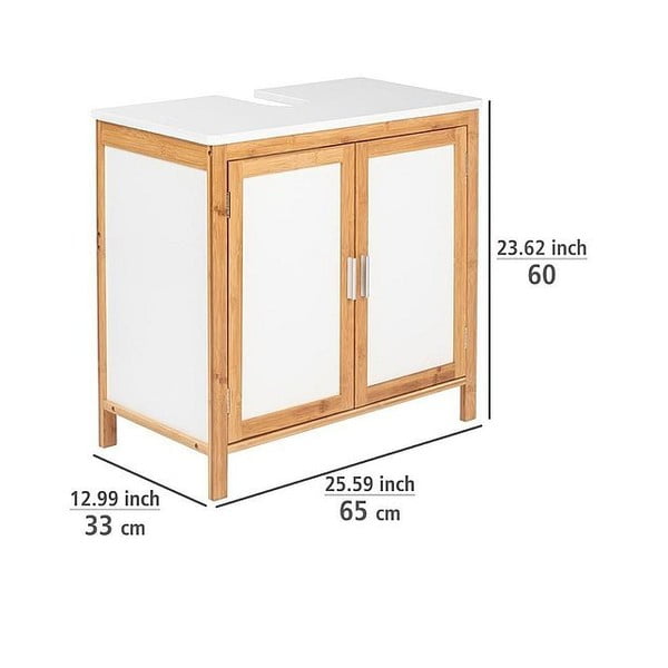 Koupelnová skříňka z bambusového dřeva Wenko Finja-image-4