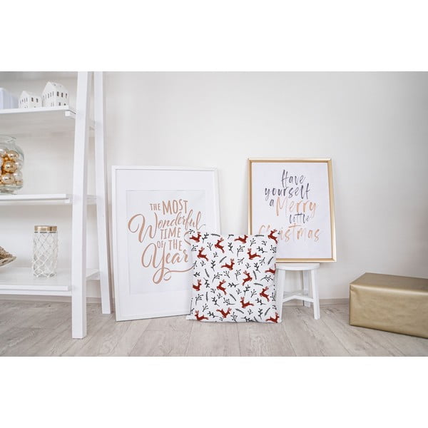 Vánoční polštář s bavlněným povlakem Butter Kings Deer, 45 x 45 cm-image-1