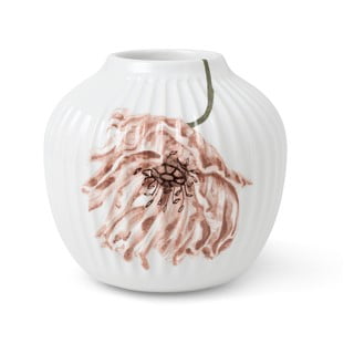 Bílá porcelánová váza Kähler Design Poppy, výška 13 cm
