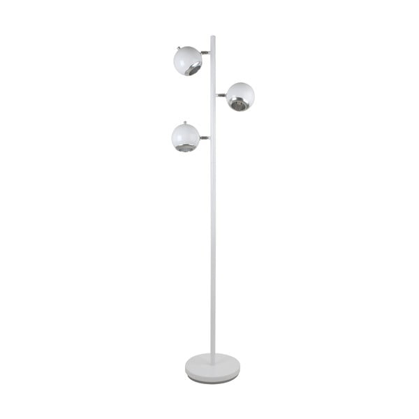 Retro stojací lampa se 3 žárovkami, bílá