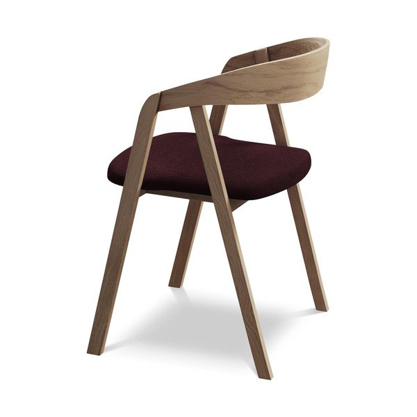 Vínové jídelní křeslo z masivního dřeva Erika – Makamii-image-3