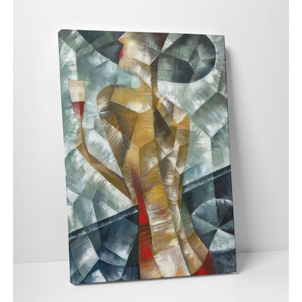 Obraz na plátně Žena se sklenkou vína, 50x70 cm