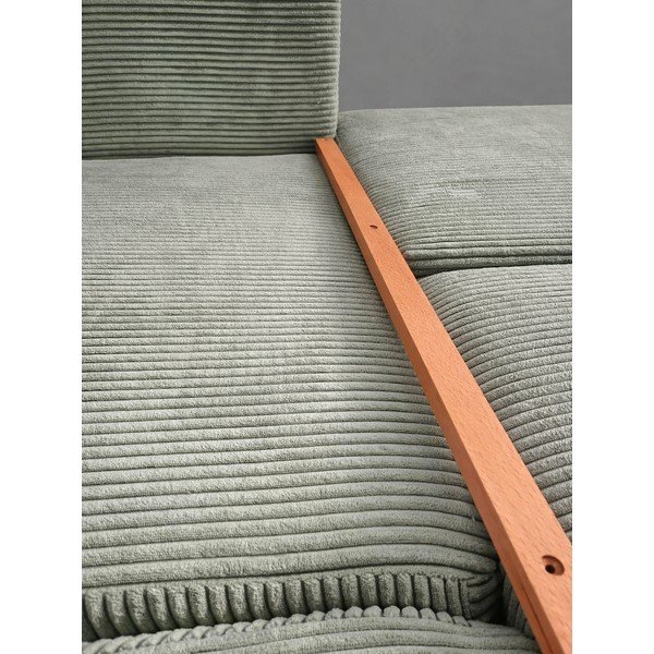 Světle zelená manšestrová rozkládací/s úložným prostorem rohová pohovka (levý roh/do L) Tori - II. jakost – Bonami Selection-image-4