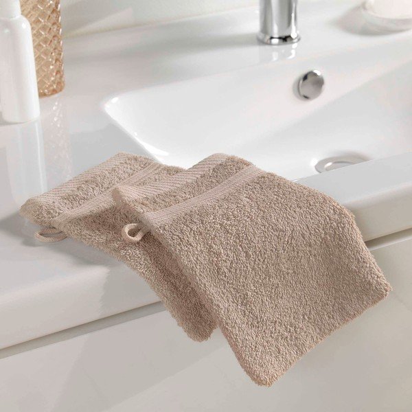 Světle hnědá bavlněná žínka 15x21 cm Tendresse – douceur d'intérieur-image-1