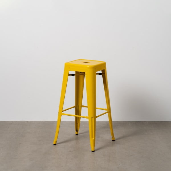 Žluté kovové barové stoličky v sadě 2 ks (výška sedáku 76,5 cm) – Ixia-image-1