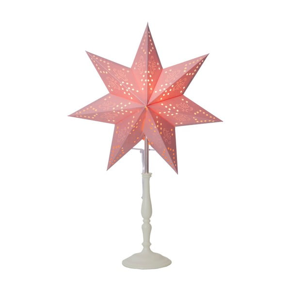 Růžová svítící hvězda se stojanem Best Season Romantic Mini Star, 55 cm