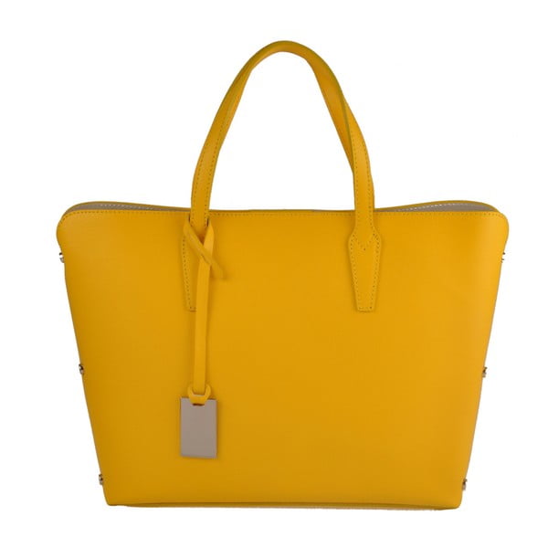 Žlutá kožená kabelka Matilde Costa Dries