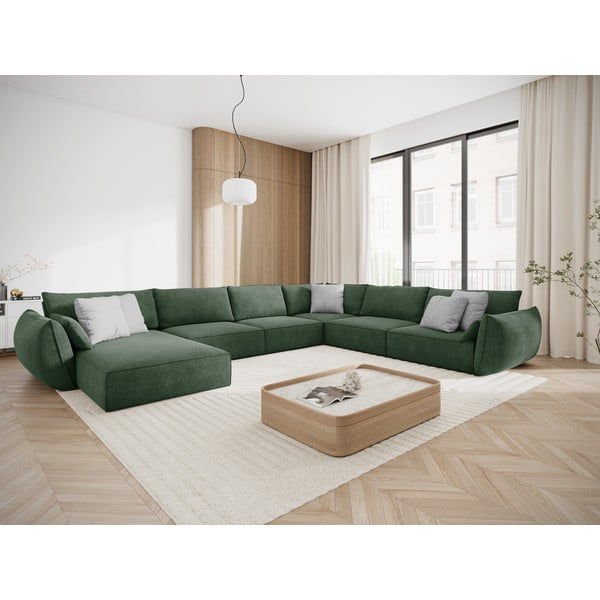 Tmavě zelená rohová pohovka (pravý roh) Vanda – Mazzini Sofas-image-1
